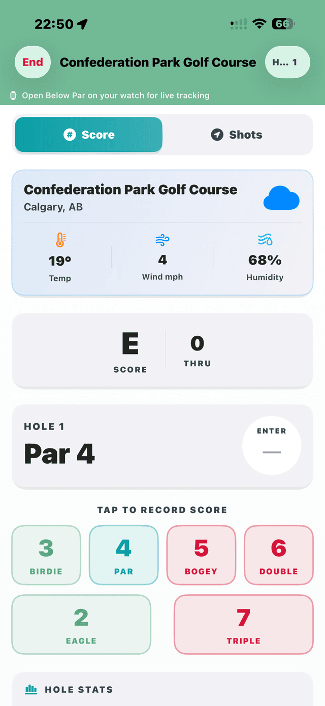 Below Par — live golf scoring