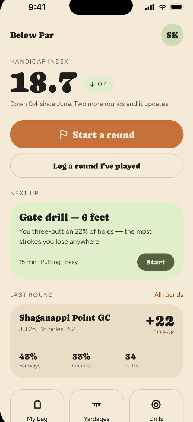 Below Par — live golf scoring