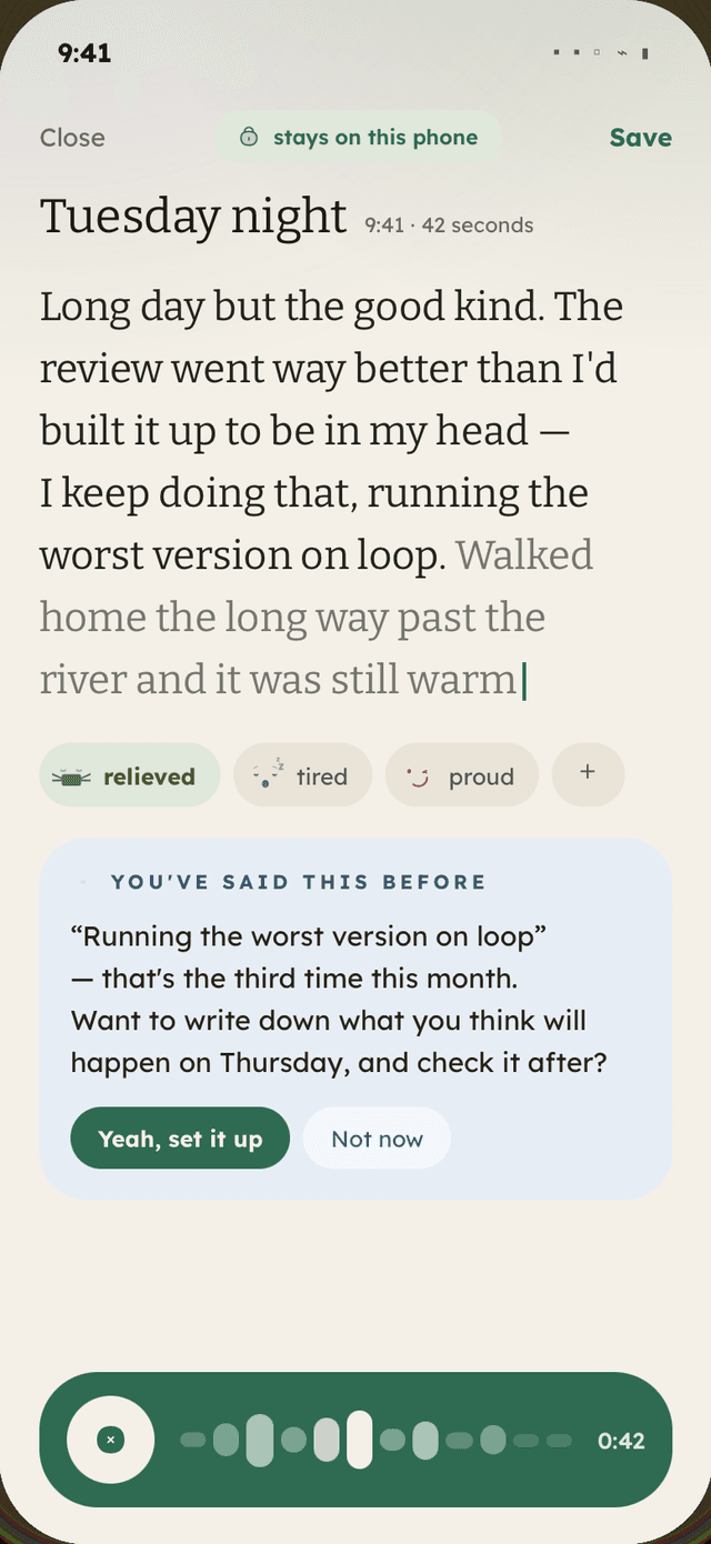 Calmatte — AI wellness journal